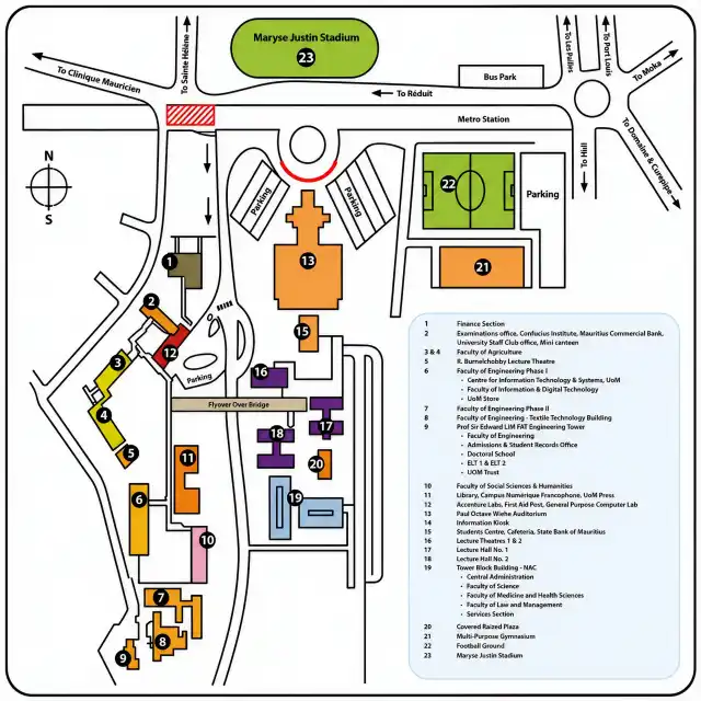 Interactive University of Mauritius campus map preview